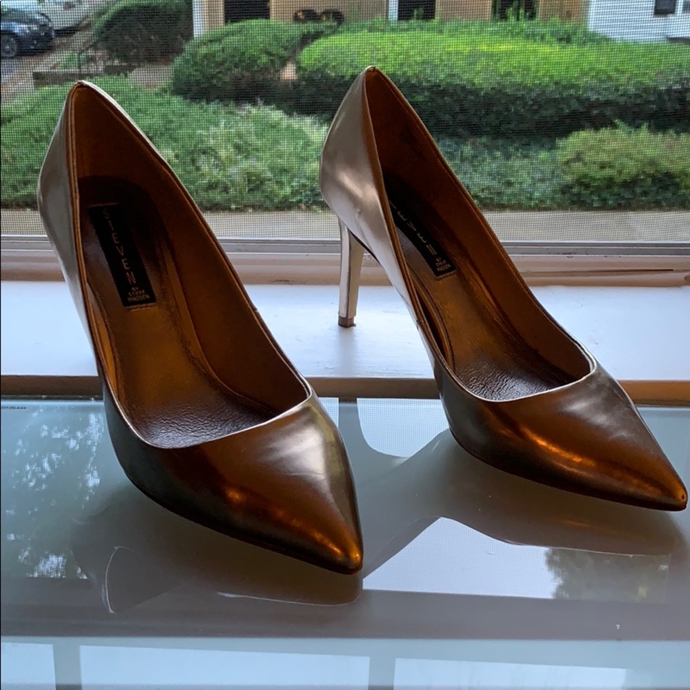 Steven By Steve Madden Gold Stilletos